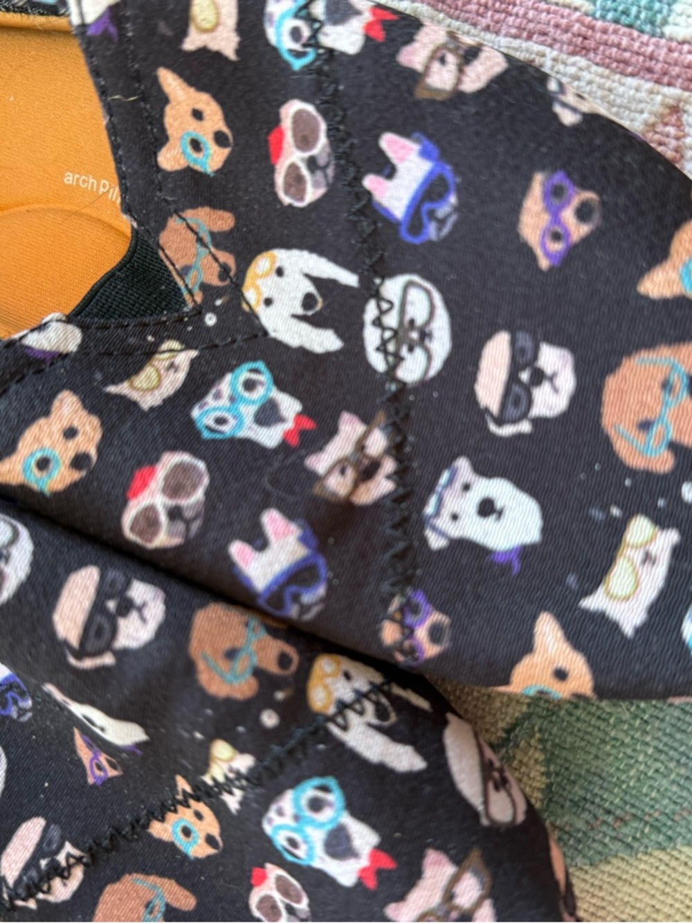 Skechers BOBS Women’s size 9 Black Slip-On Sneakers with Colorful Pet Faces - Picture 2 of 8